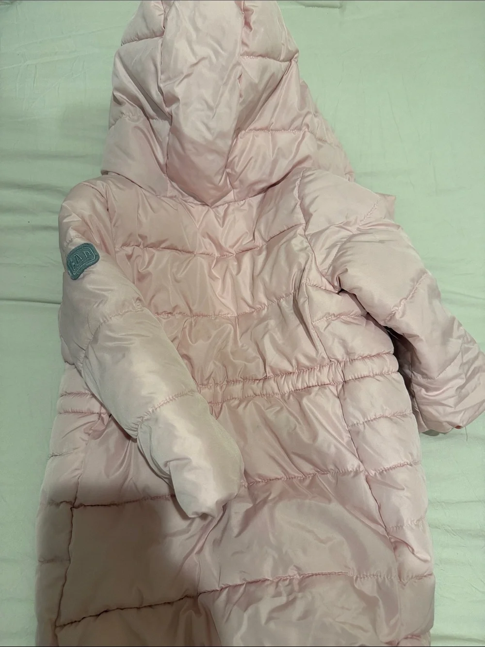 GAP Light Pink Quilted Hooded Puffer Coat